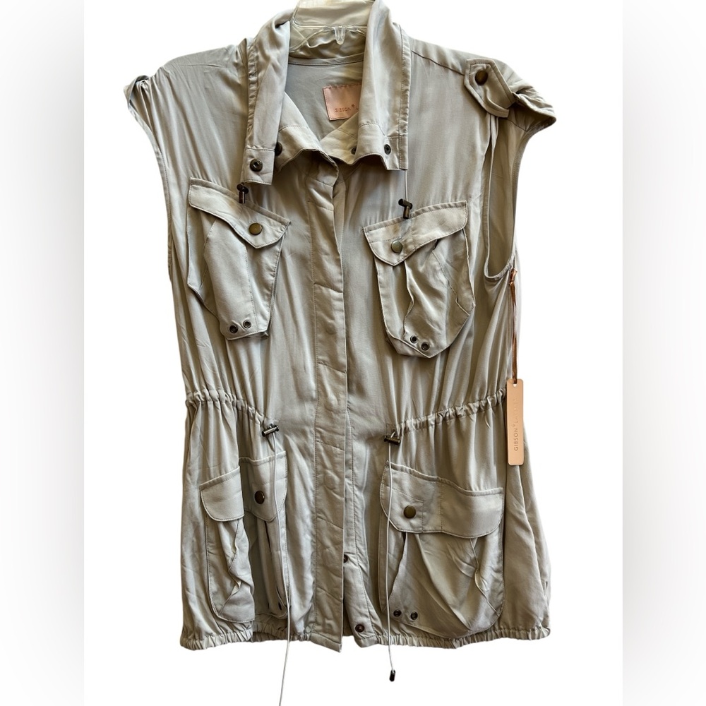 NWT Gibson Latimer Light Tan Utility Vest Jacket